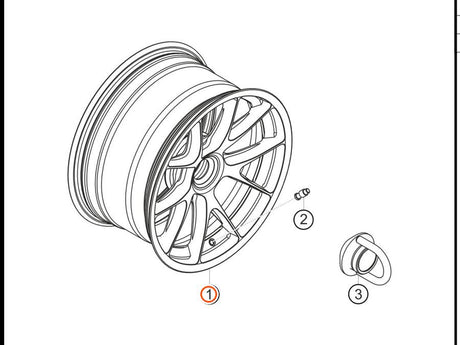 991.362.131.8A — Wheel, front, 10.5J x 18 ET28, center-lock — exploded diagram (2016-991-Cup Parts-Catalogue-V2 p107) — fitment reference only — position highlighted