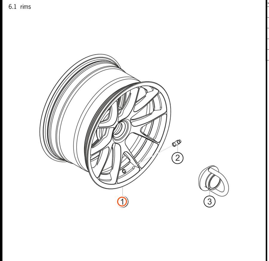 991.362.131.8A — Wheel, front, 10.5J x 18 ET28, center-lock — exploded diagram (2016-991-Cup Parts-Catalogue-V2 p107) — fitment reference only — position highlighted