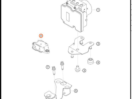 991.606.145.03 — Rotation-rate (yaw) sensor — exploded diagram (PA10 0458 Cayman GT4 Clubsport MY2019 2020 Parts-Manual p92) — fitment reference only — position highlighted