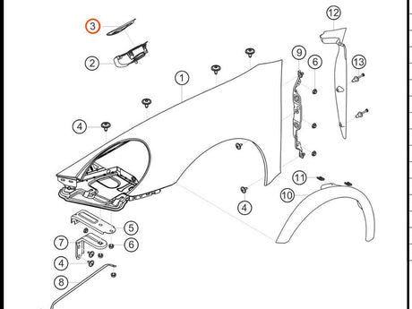 991.503.034.00 GRV — Fuel filler flap, prime coated — exploded diagram (2016-991-Cup Parts-Catalogue-V2 p123) — fitment reference only — position highlighted