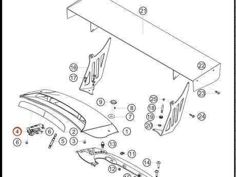 991.512.152.80 — Hinge, rear lid (engine cover), RH — exploded diagram (2016-991-Cup Parts-Catalogue-V2 p132) — fitment reference only — position highlighted