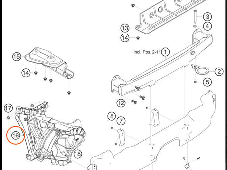 9F0.813.651.B — Bracket, lateral, rear heat protection, LH — exploded diagram (PA10 0353 911 GT3 Cup MY2018 2019 Parts-Catalog p130) — fitment reference only — position highlighted