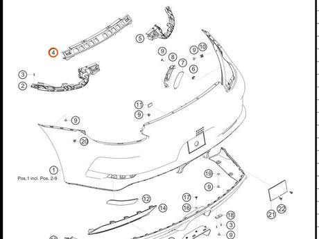 991.505.839.82 — Grip channel, center (rear-end covering) — exploded diagram (PA10 0353 911 GT3 Cup MY2018 2019 Parts-Catalog p128) — fitment reference only — position highlighted