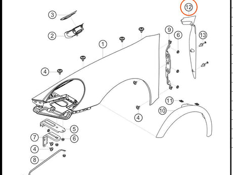 991.504.642.00 1E0 — Cover, A-pillar, black, RH — exploded diagram (2016-991-Cup Parts-Catalogue-V2 p123) — fitment reference only — position highlighted