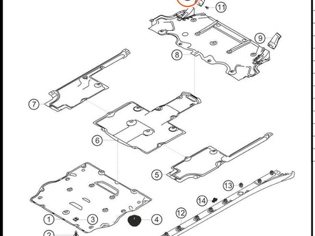 991.575.430.8A — Brake-air duct, underbody, RH — exploded diagram (2016-991-Cup Parts-Catalogue-V2 p125) — fitment reference only — position highlighted