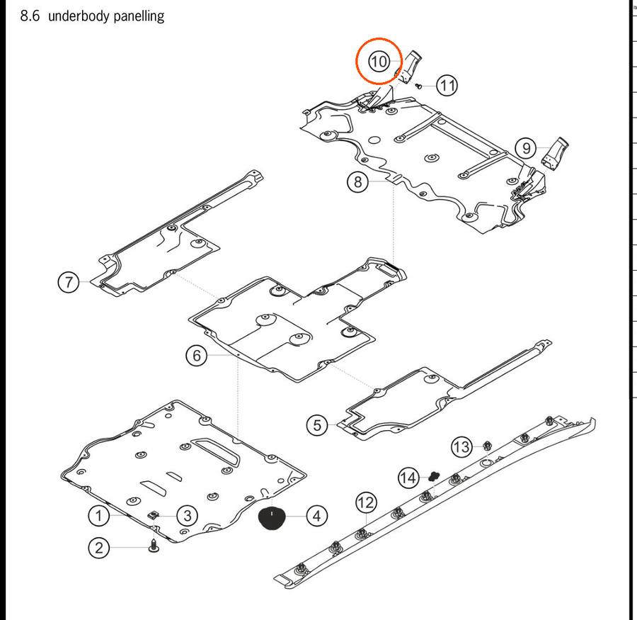 991.575.430.8A — Brake-air duct, underbody, RH — exploded diagram (2016-991-Cup Parts-Catalogue-V2 p125) — fitment reference only — position highlighted