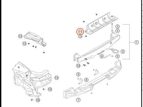 991.505.471.00 — Heat-protection carrier, centre upper (rear heat protection) — exploded diagram (PA10 0193 911 GT3 R MY2016 2017 Parts-Manual p116) — fitment reference only — position highlighted