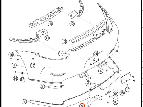 991.505.651.90 — Panel, rear muffler (hider), rear-end covering — exploded diagram (2016-991-Cup Parts-Catalogue-V2 p130) — fitment reference only — position highlighted