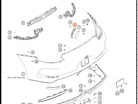 991.505.875.80 — Retaining frame, exhaust air, LH — exploded diagram (PA10 0353 911 GT3 Cup MY2018 2019 Parts-Catalog p128) — fitment reference only — position highlighted