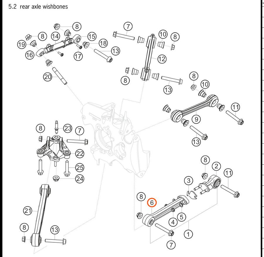 991.331.341.8C — Wishbone, lower, rear axle — exploded diagram (2016-991-Cup Parts-Catalogue-V2 p98) — fitment reference only — position highlighted