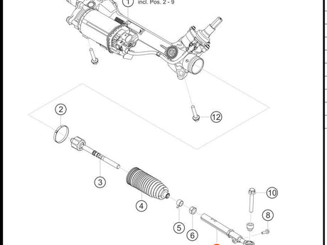 9F1.419.799.B — Tie rod, front axle — exploded diagram (PA10 0842 911-GT3-Cup-MY2021-2025-Typ-992 Parts-Manual English p94) — fitment reference only — position highlighted