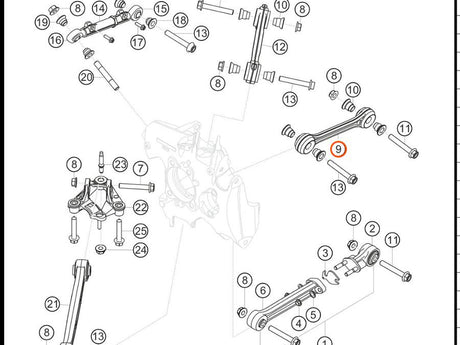991.331.047.8E — Wishbone, upper, rear axle — exploded diagram (PA10 0353 911 GT3 Cup MY2018 2019 Parts-Catalog p93) — fitment reference only — position highlighted