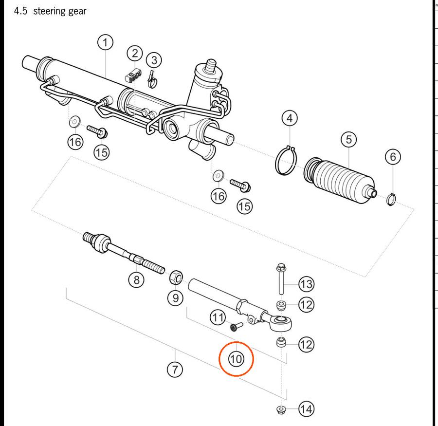 991.341.031.8D — Steering tie rod, front axle — exploded diagram (PA10 0164 991.1 Cup MY2015 p92) — fitment reference only — position highlighted
