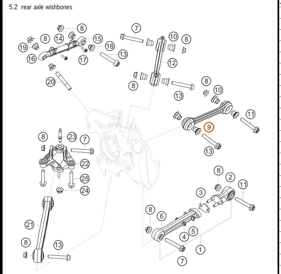 991.331.047.8A — Wishbone, upper, rear axle — exploded diagram (2016-991-Cup Parts-Catalogue-V2 p98) — fitment reference only — position highlighted