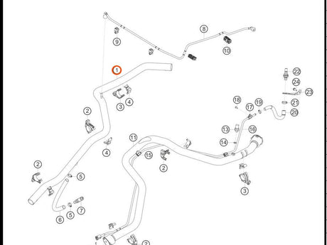 9F0121568 — Coolant pipe, supply — exploded diagram (PA10 0353 911 GT3 Cup MY2018 2019 Parts-Catalog p33) — fitment reference only — position highlighted